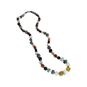 Multiple Gemstone Strand Necklace, Amethyst, Quartz, Citrine